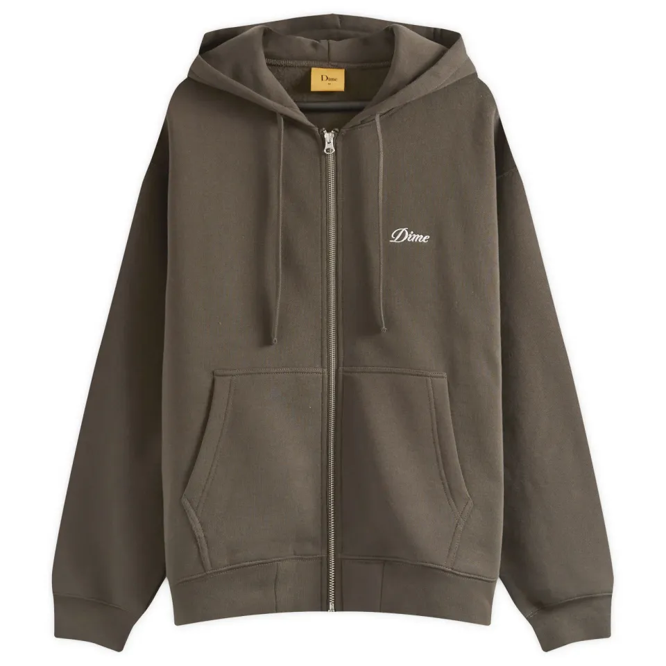 Cursive Small Logo Zip Hoodie