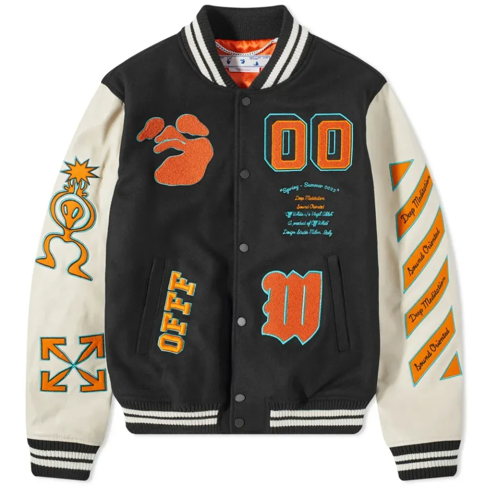 Graphics Leather Varsity Jacket