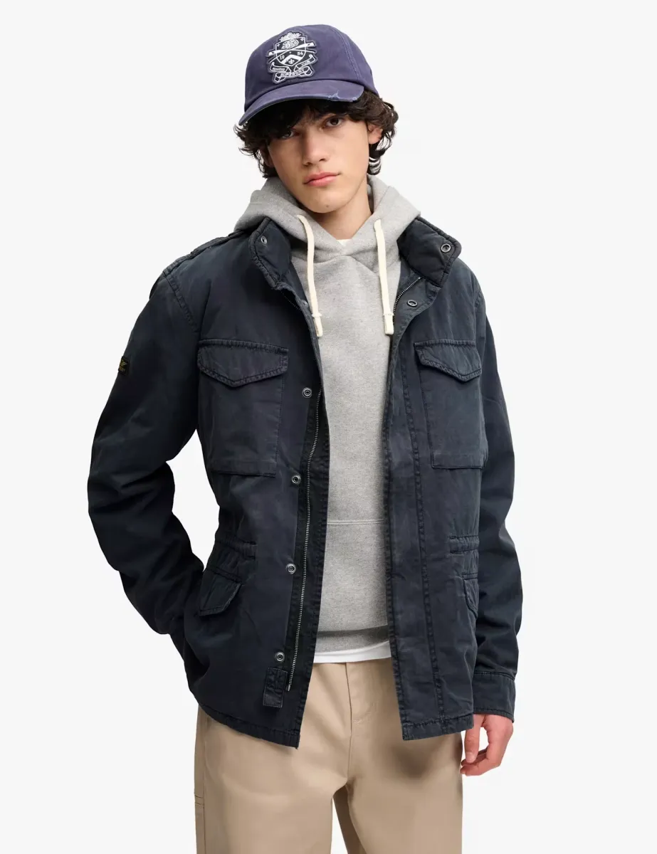Pure Cotton Utility Jacket Navy