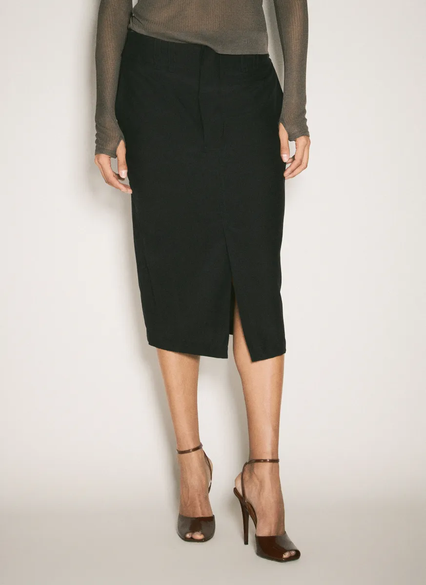 Silk Pencil Skirt