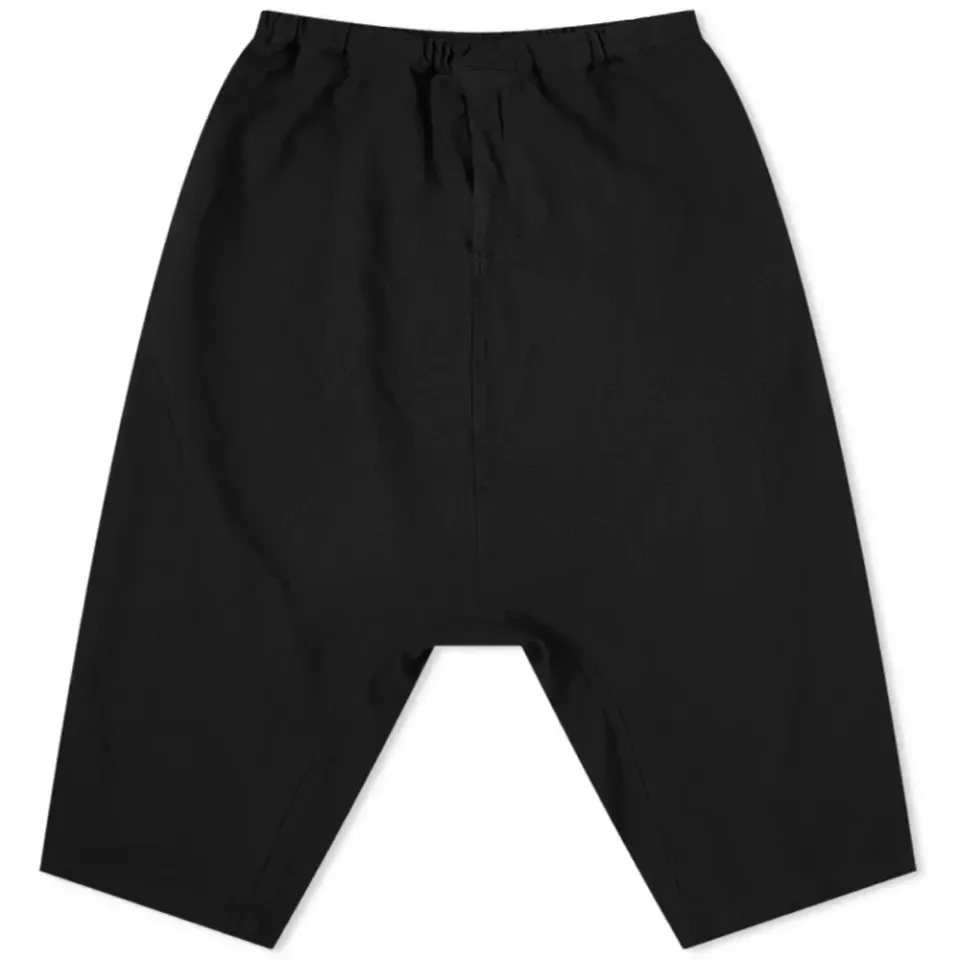 Comme des Garcons Black Wool Serge Garment Washed Shorts
