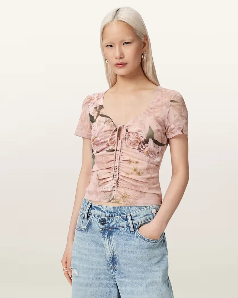 Gabby Slim Fit Floral Mesh Top