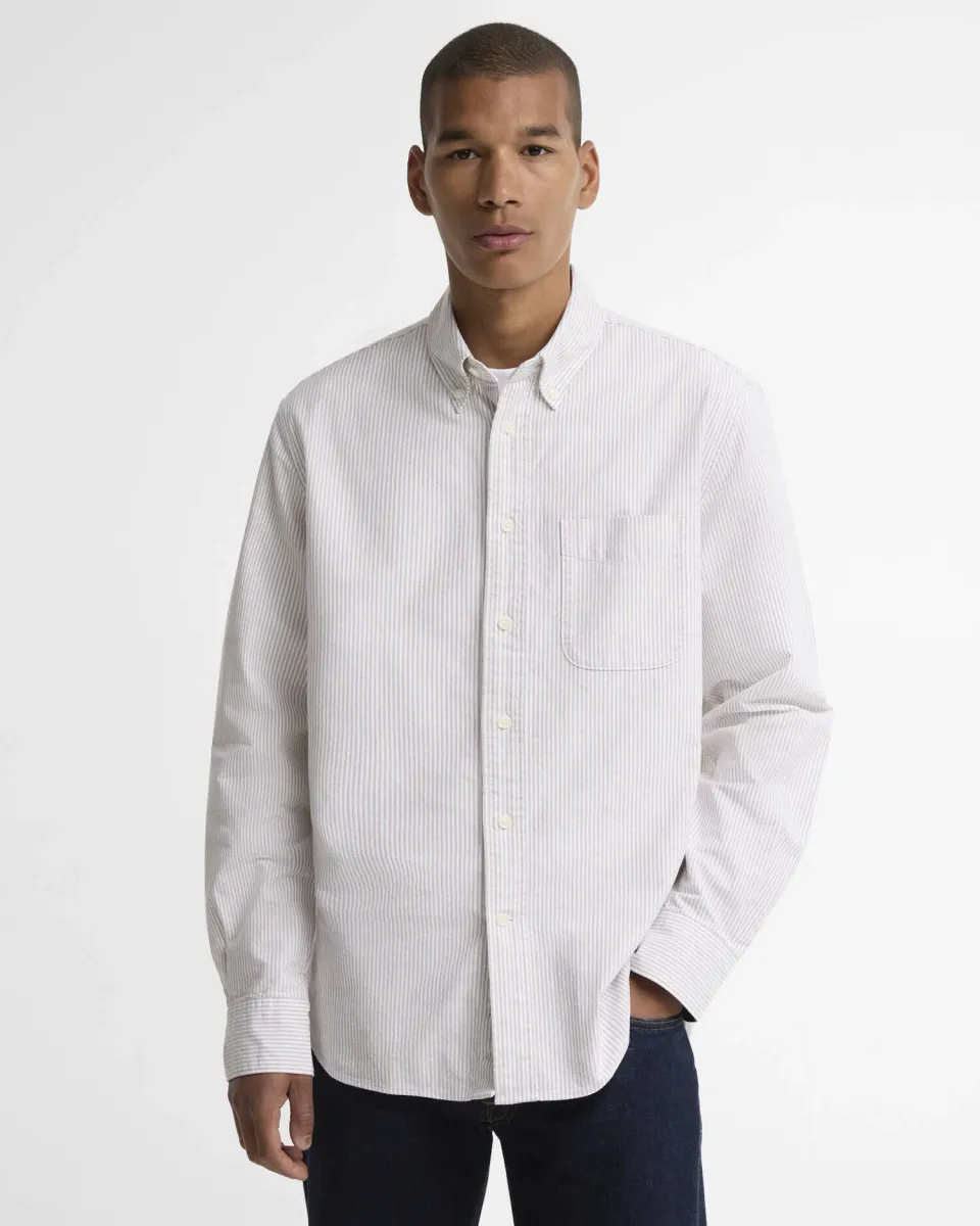 Striped Authentic-Fit Long-Sleeved Shirt