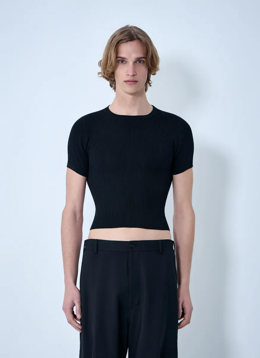 Ribbed Knit Cropped Top