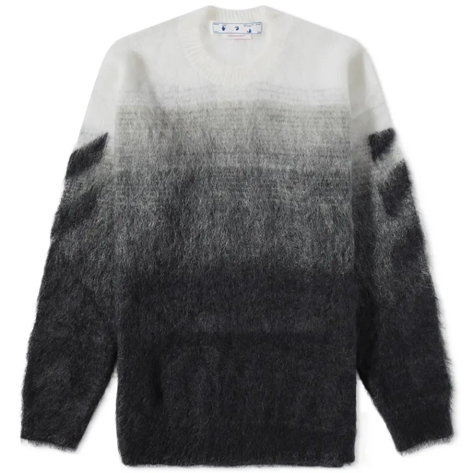 Diagonal Arrow Brushed Knit Crew Neck Knit