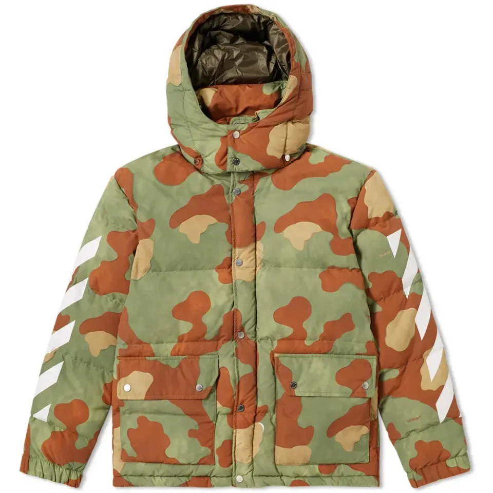 Diagonals Camouflage Down Jacket