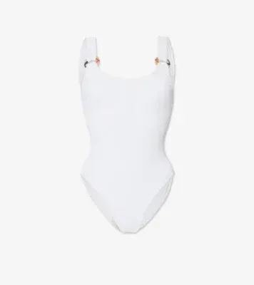 Domino Swimsuit in White - Women, Nylon