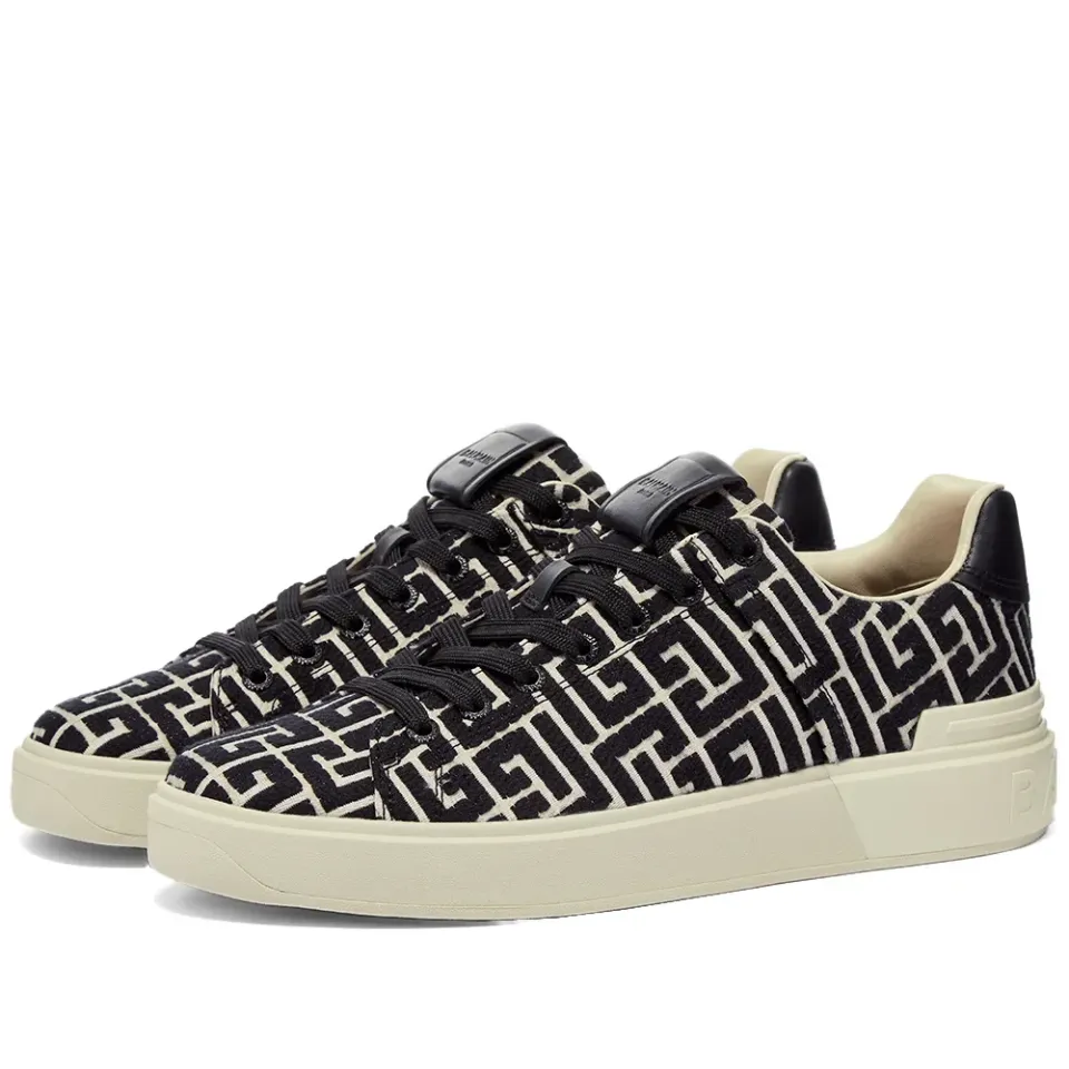 Monogram Jacquard Logo Court Sneakers