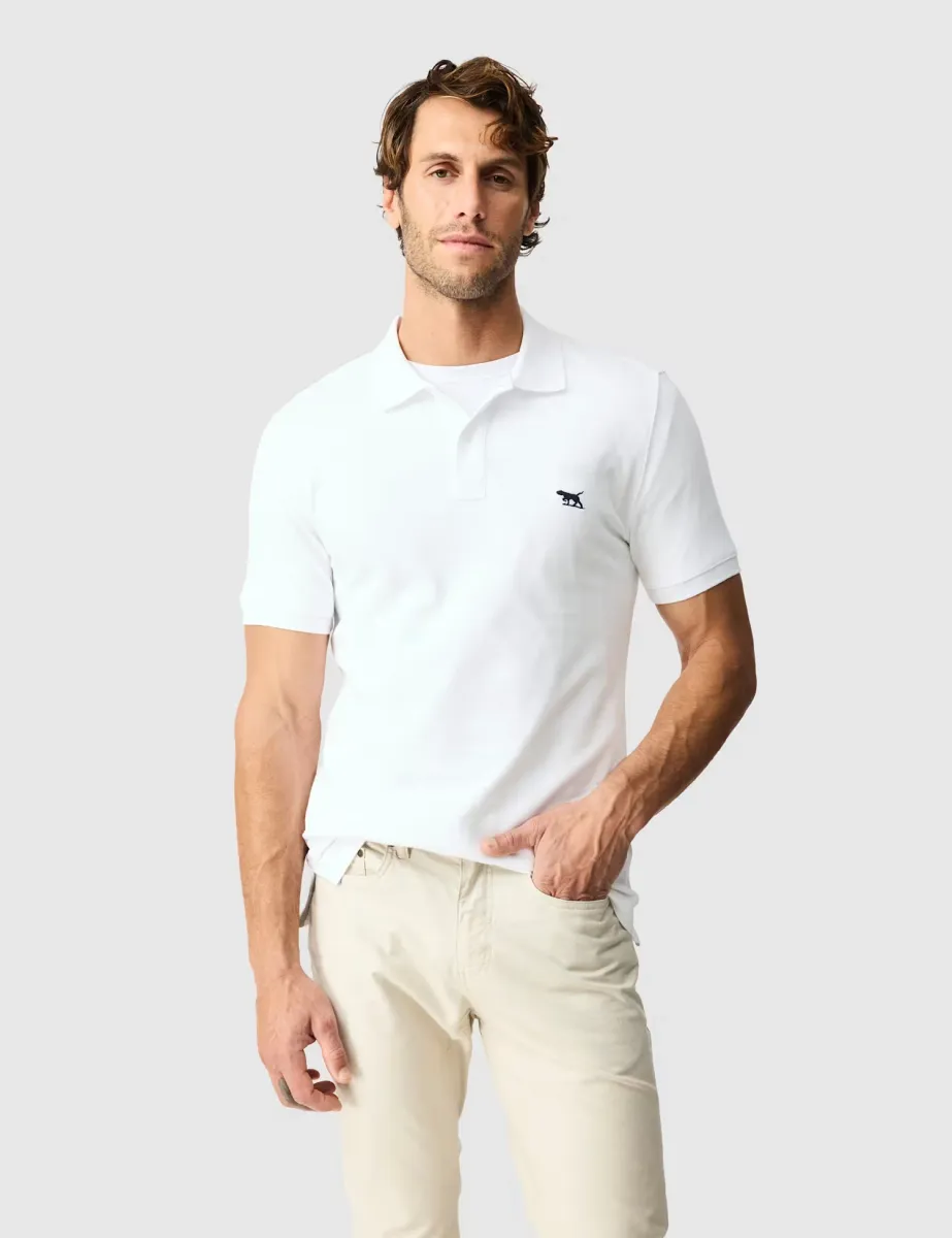 Gunn Slim Fit Pure Cotton Polo Shirt Light Cream