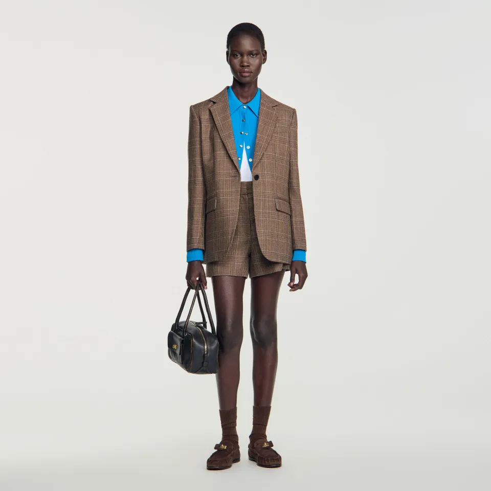 Check wool jacket