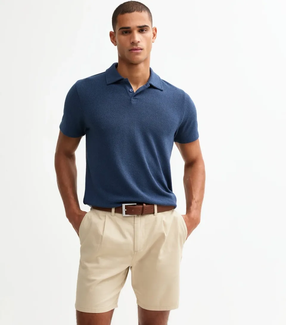 Men's Stone Regular Pleated Front Chino Shorts
