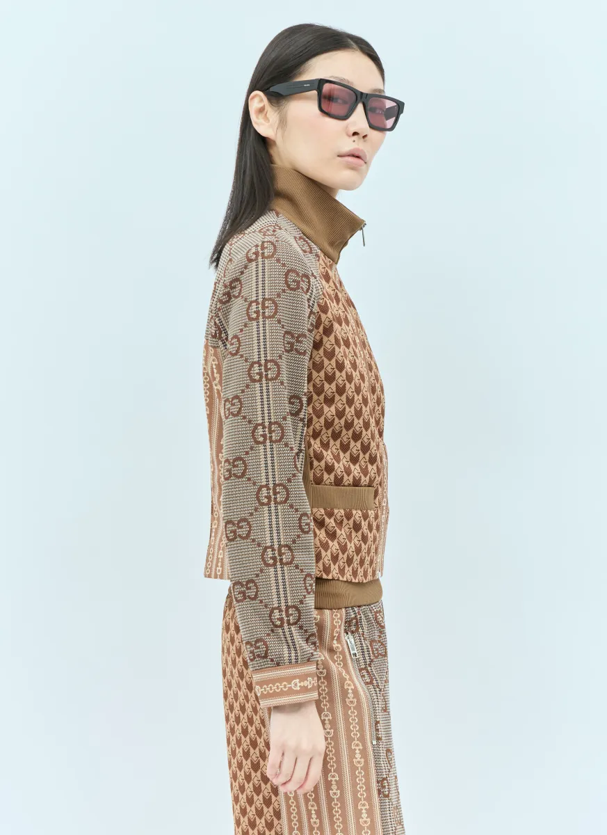 G Rhombus Jersey Jacquard Zip Jacket