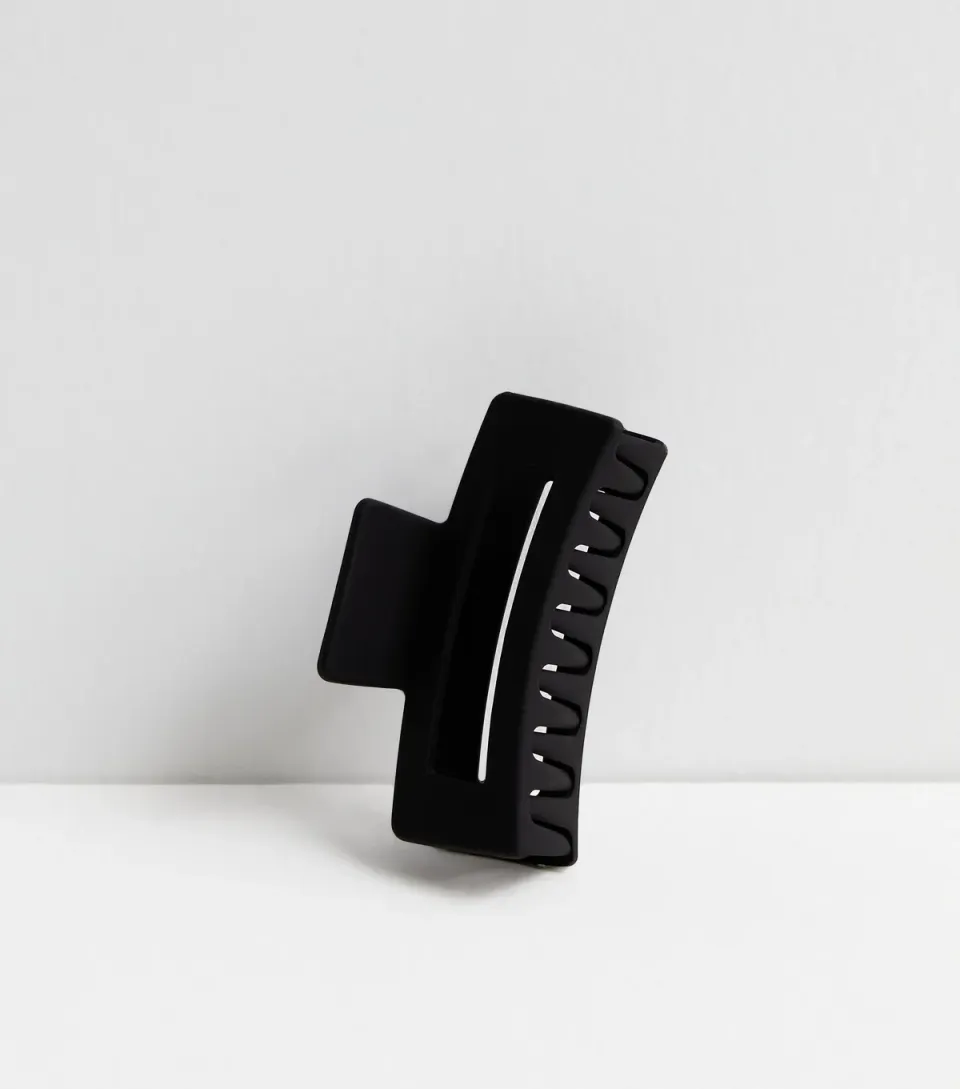 Black Matte Rectangle Hair Claw Clip