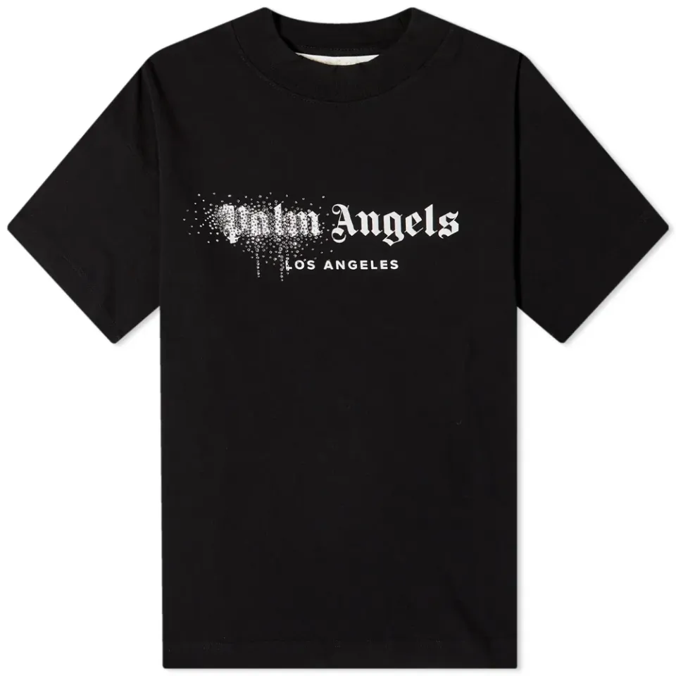 Rhinestones Spray Logo T-Shirt