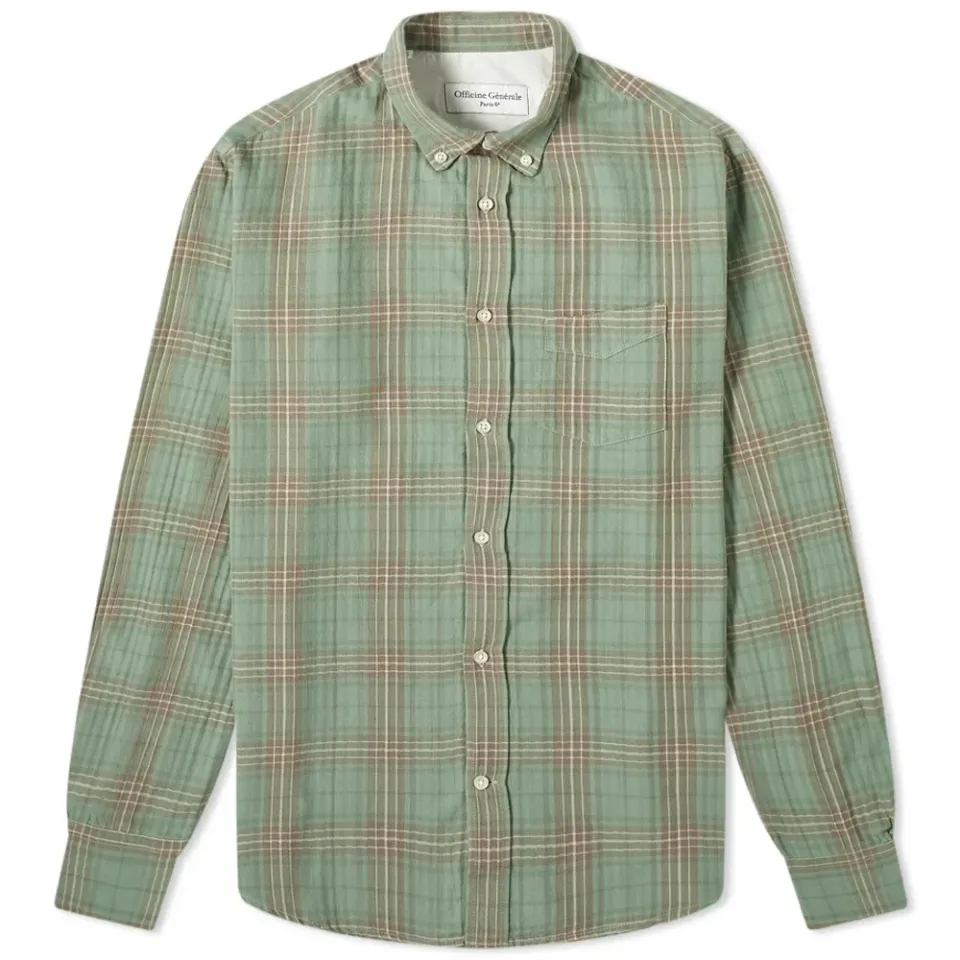 Button Down Japanese Ombre Check Shirt