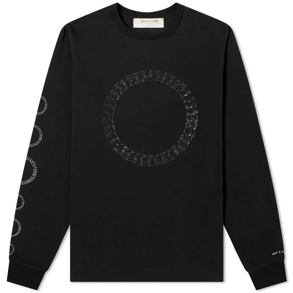 Long Sleeve Chain Print T-Shirt