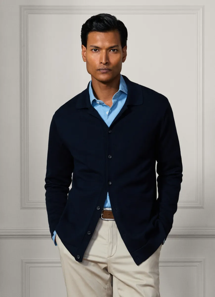 Cotton-Silk Knitted Overshirt - Woven In Italy