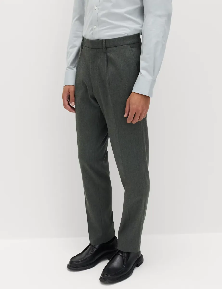 Tailored Fit Stretch Smart Trousers Charcoal