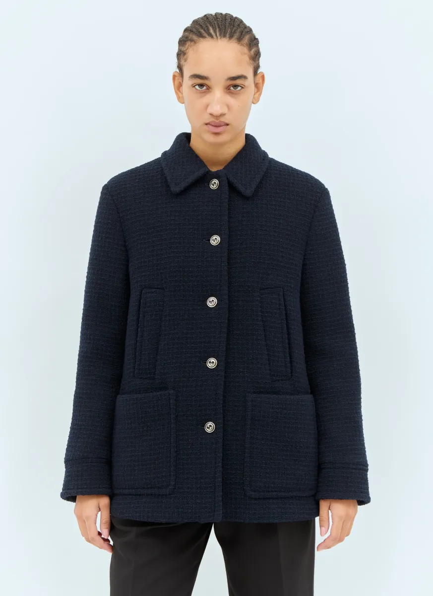Checked Bouclé Wool Jacket