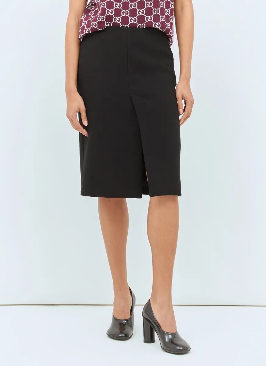 Light Wool Crepe Skirt