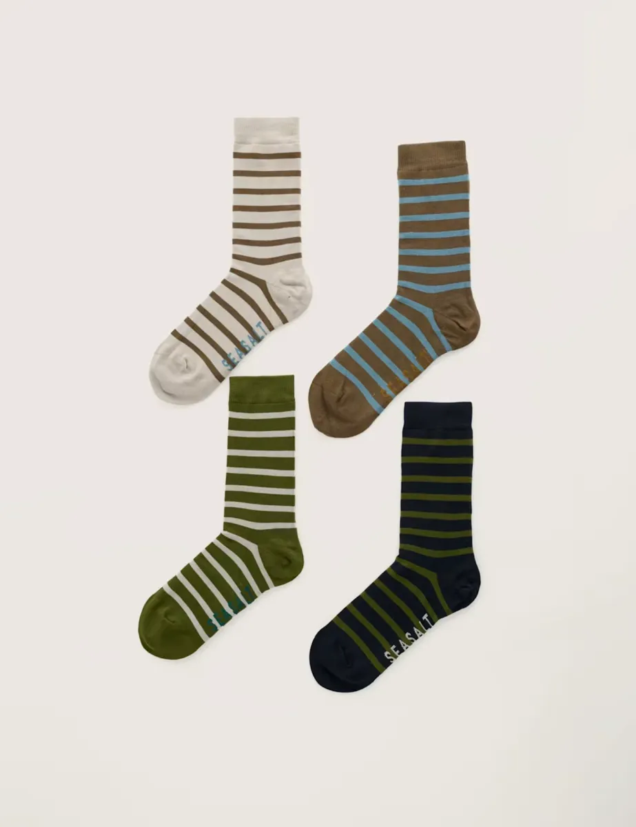4 Pack Striped Socks Multi