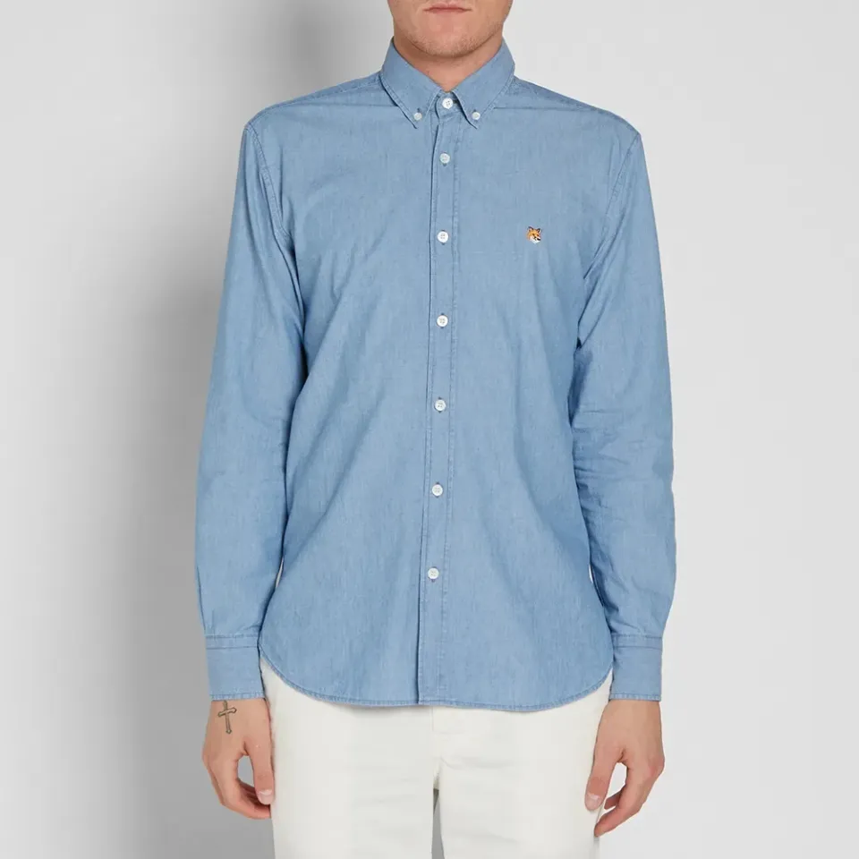 Maison Kitsuné Button Down Classic Chambray Shirt