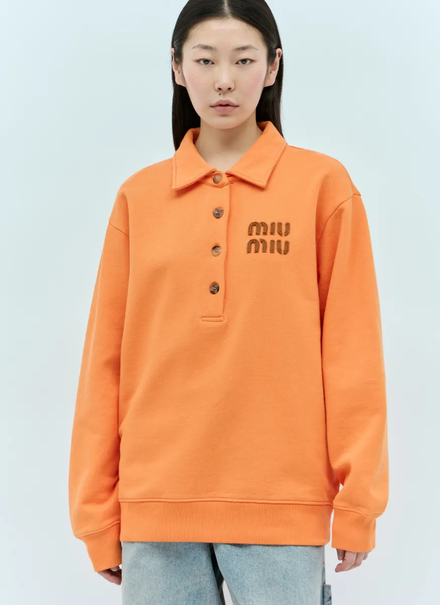 Logo Patch Polo Sweatshirt
