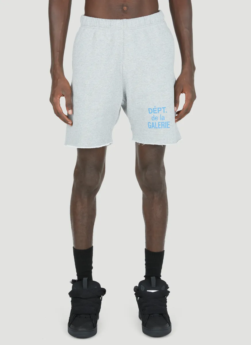 French Logo Print Sweat Shorts