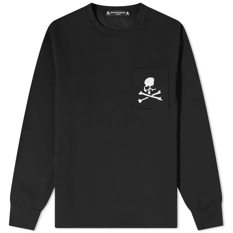 Long Sleeve Skull Pocket Tee