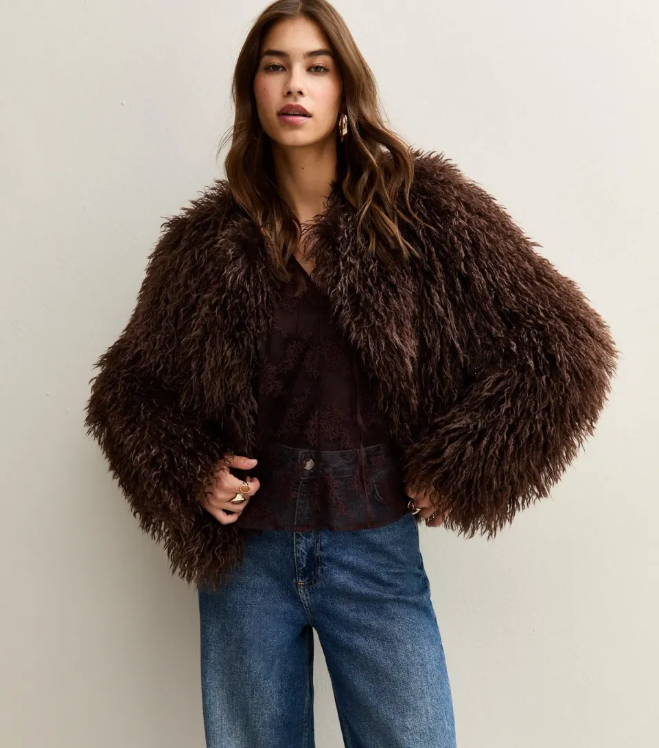 Women's Pink Faux Fur Coat