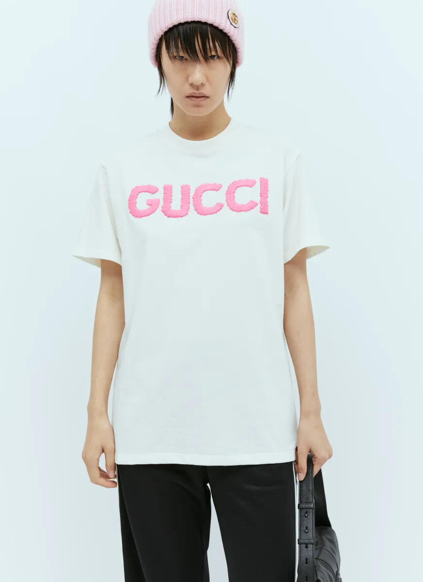 Logo Embroidery Cotton Jersey T-Shirt