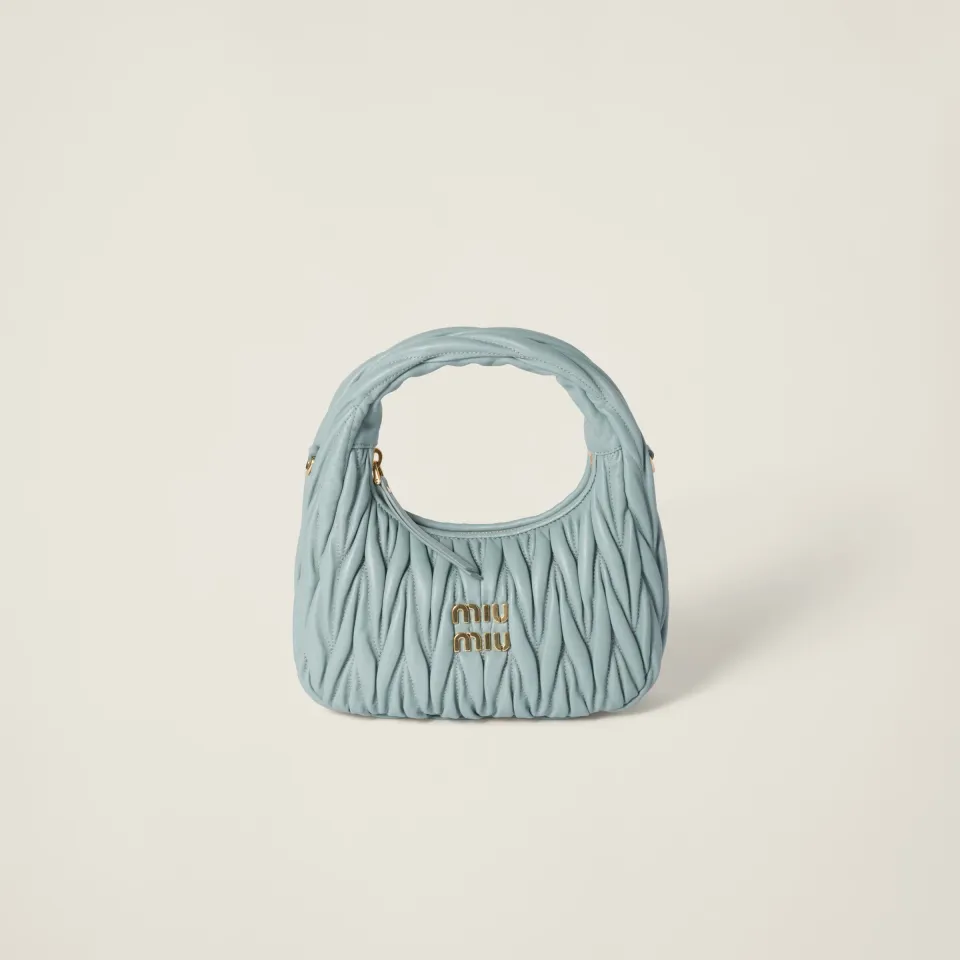 Wander matelassé nappa leather hobo bag