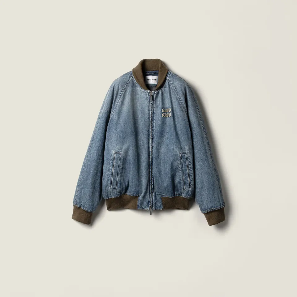 Denim blouson jacket