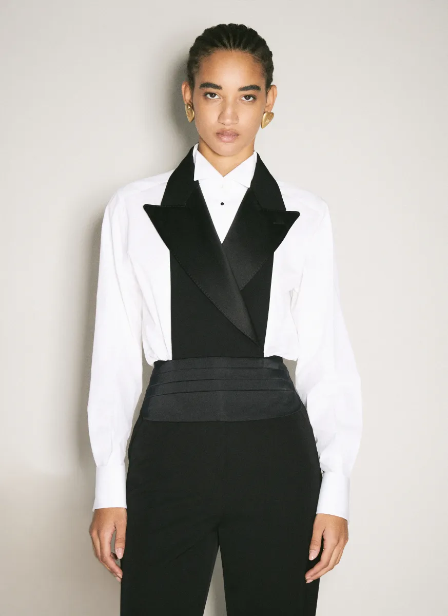 Double-Breasted Satin Vest