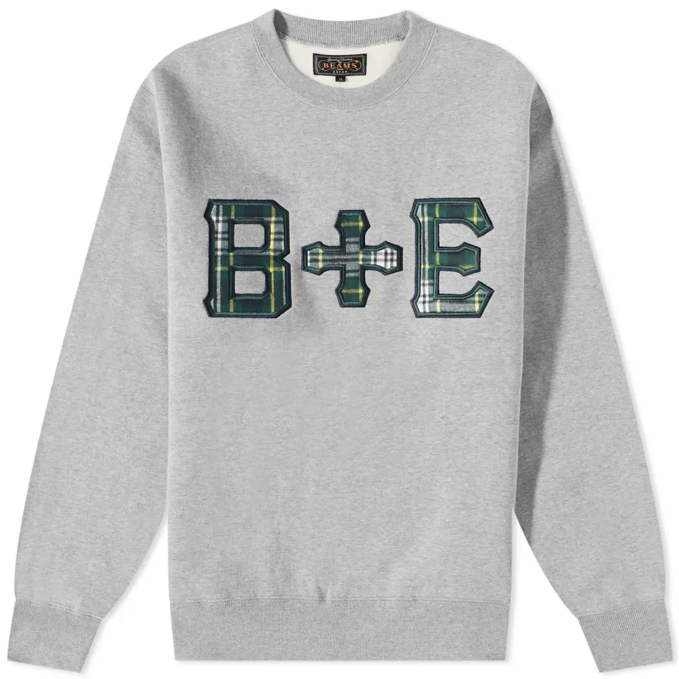 END. x Beams Plus 'Ivy League' Patch Logo Crew Sweat