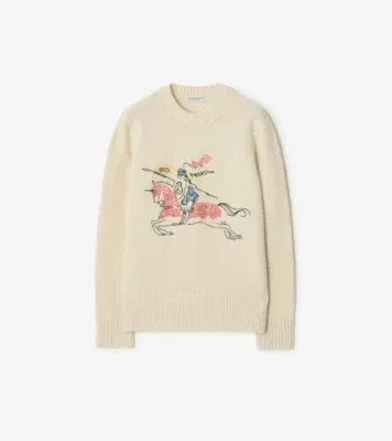 Cross Stitch Knight Wool Cashmere Sweater in Tundra beige