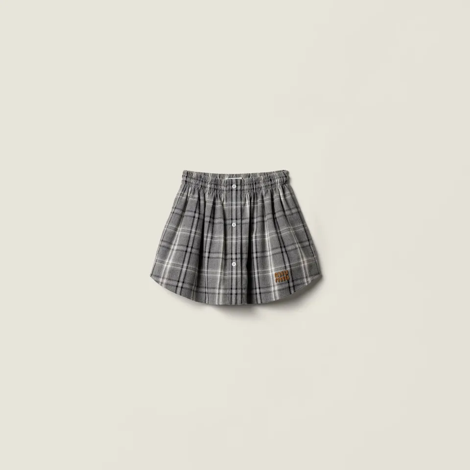 Checked flannel miniskirt