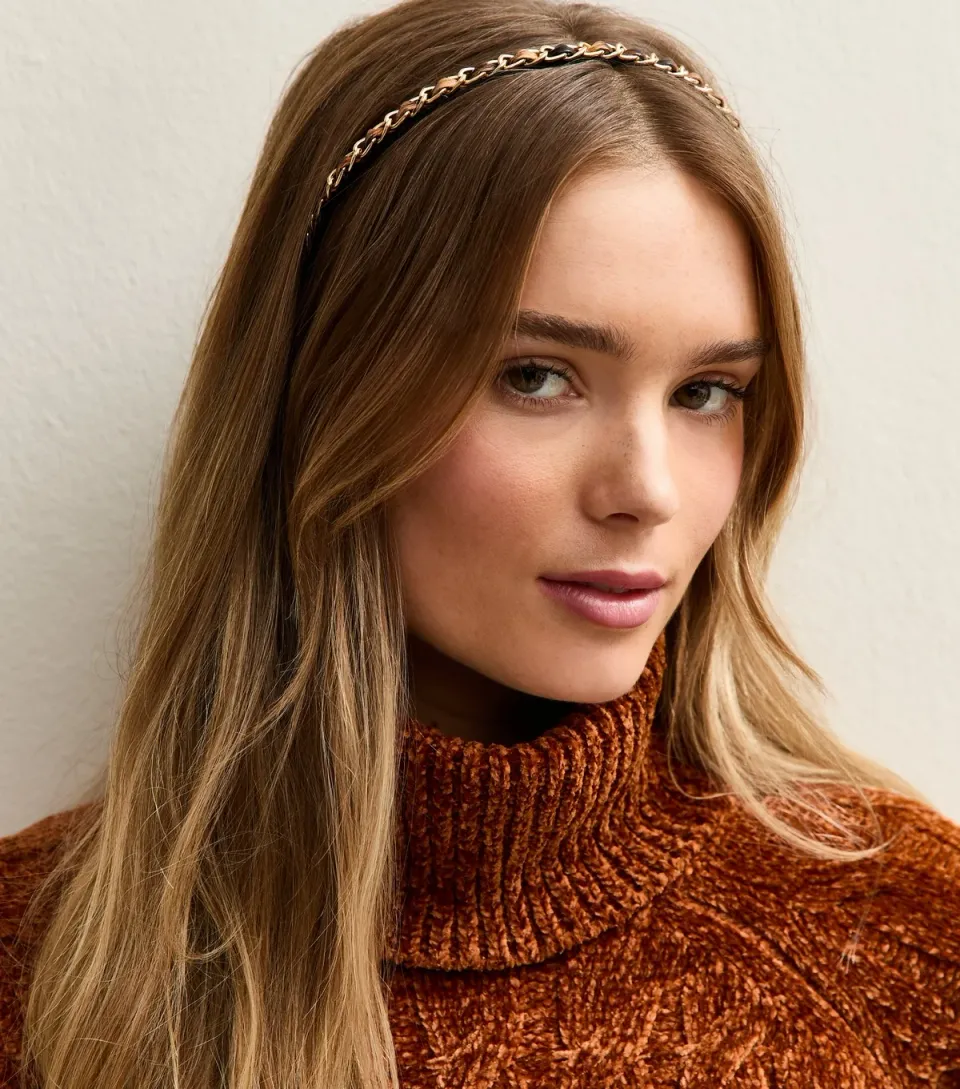 Gold Skinny Metal Weave Aliceband