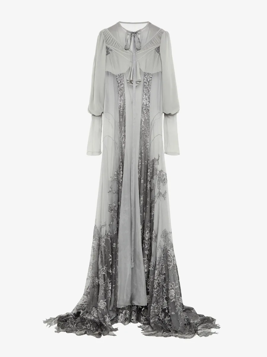 Floral Lace Evening Dress