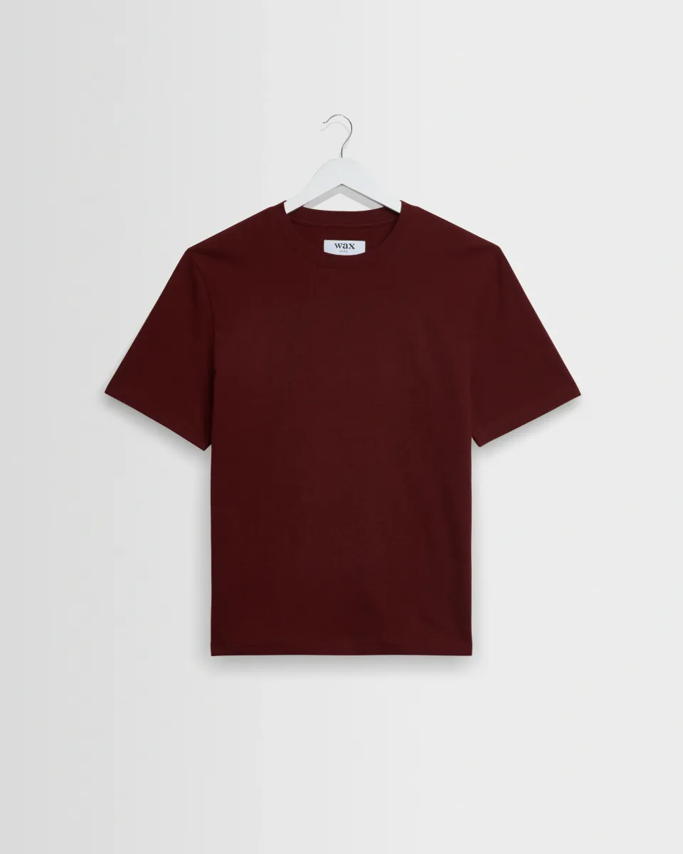 Dean - Maroon Textured Organic Cotton t-Shirt