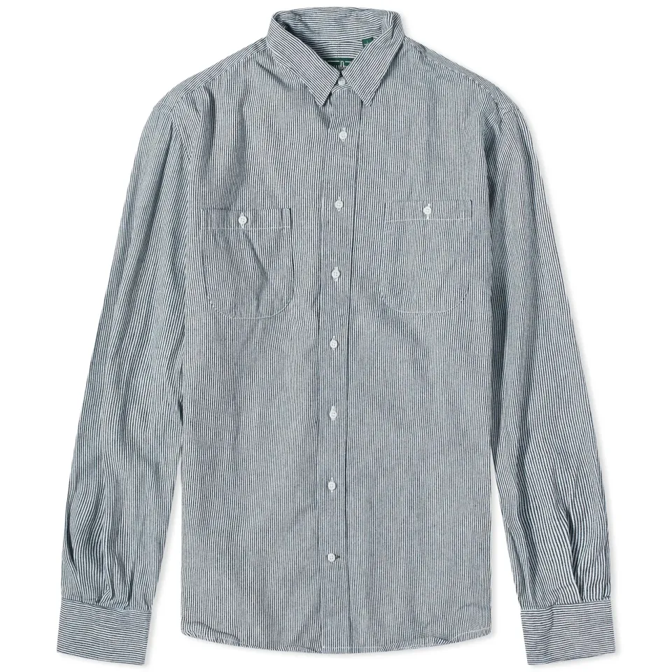 Railroad Stripe Denim Work Shirt
