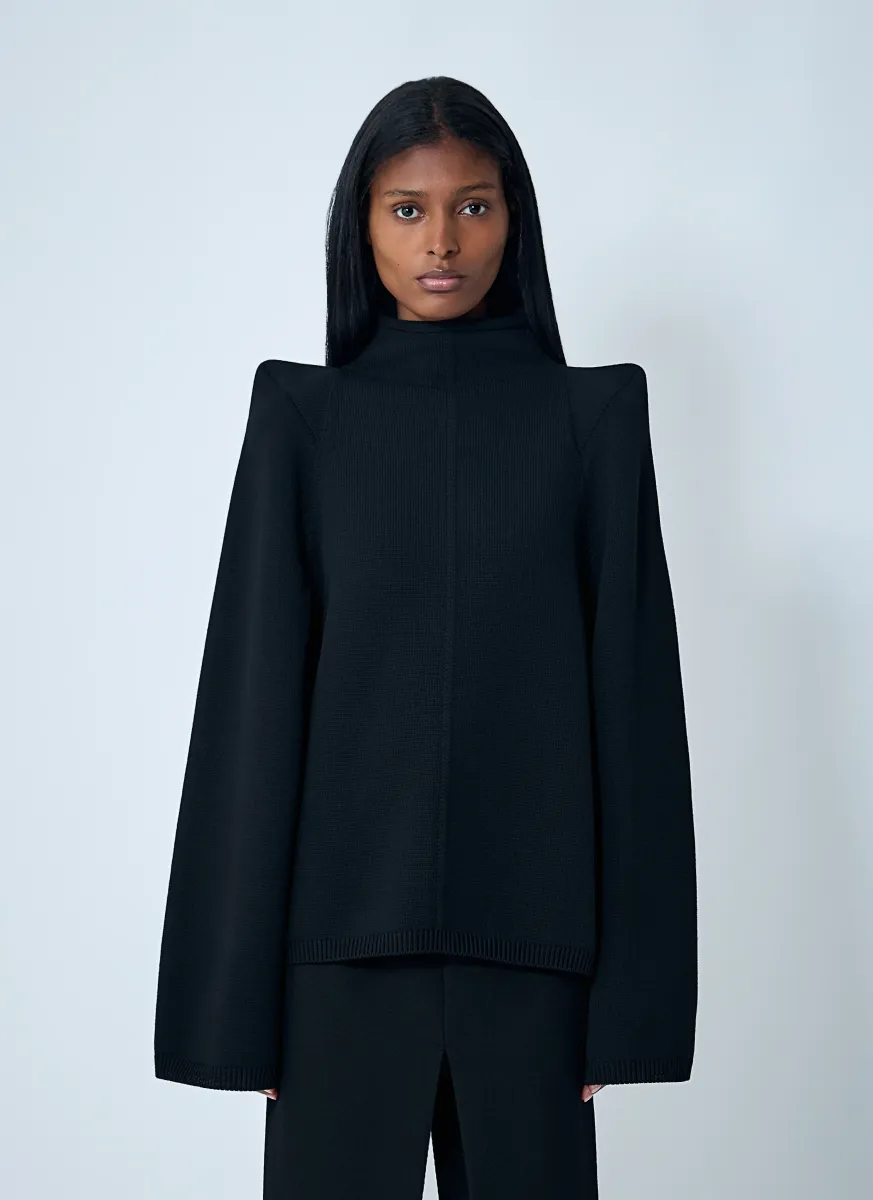 Wool Shoulder Pad Sweater
