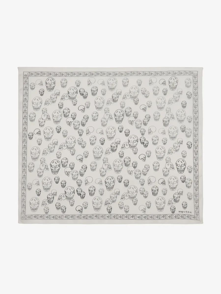 Hand-painted Skull Foulard