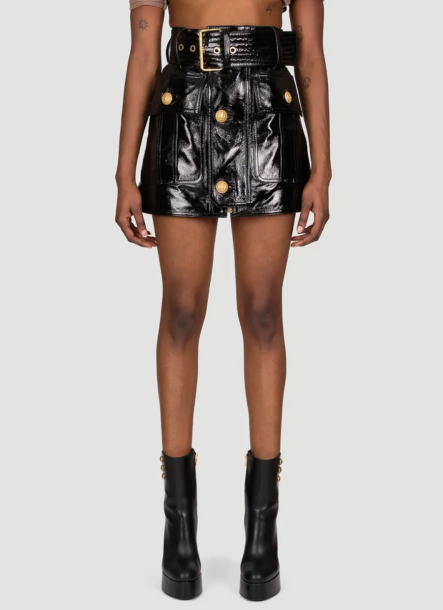 Patent Leather Mini Skirt