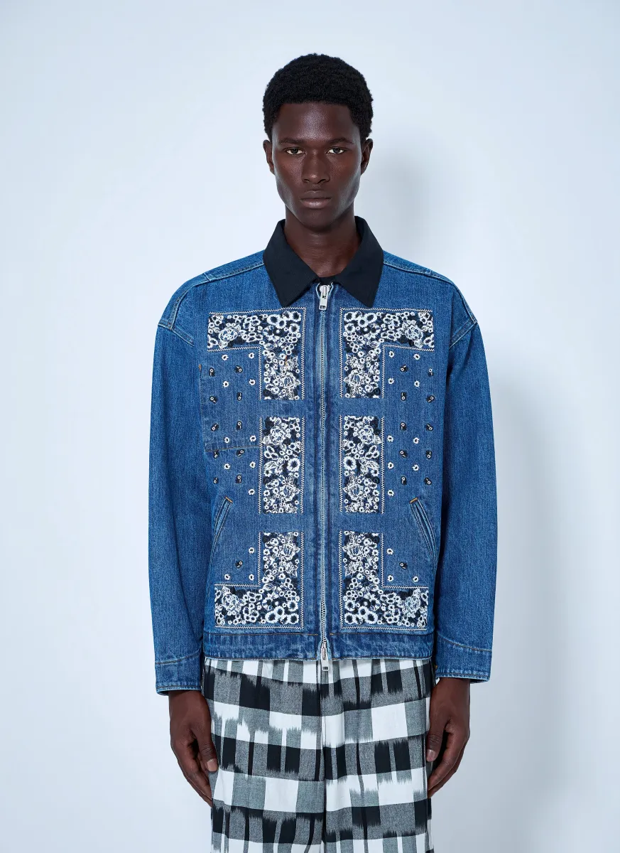 Bandana Embroidery Denim Jacket