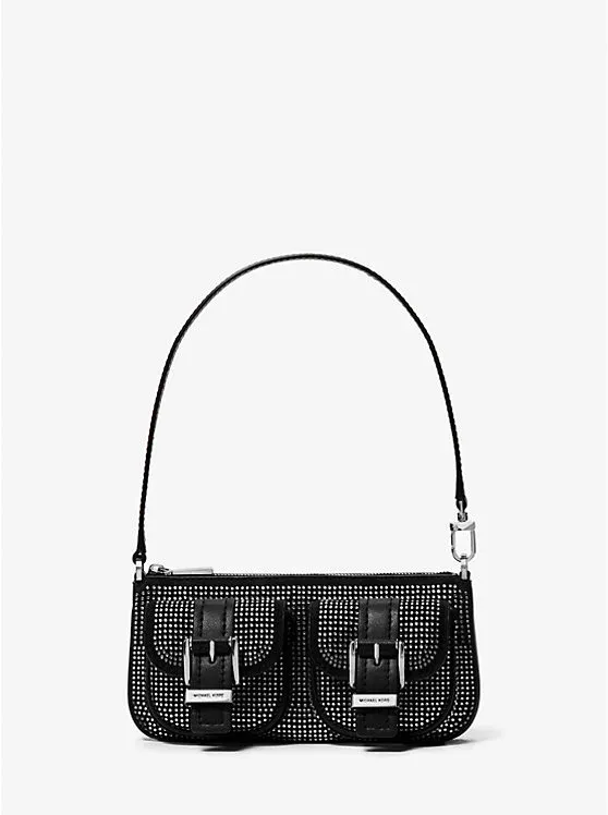 Zoe Small Embellished Suede Pochette