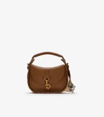 Small B Clip Messenger Bag in Hazel brown - Women, Leather