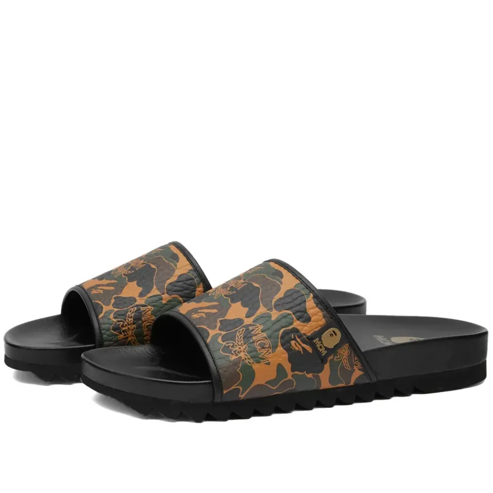 MCM x A Bathing Ape Camo Sandal