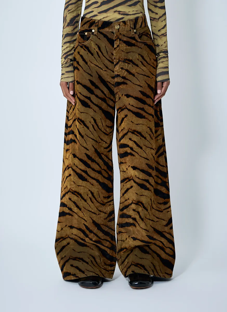 Printed Flock Denim Jeans
