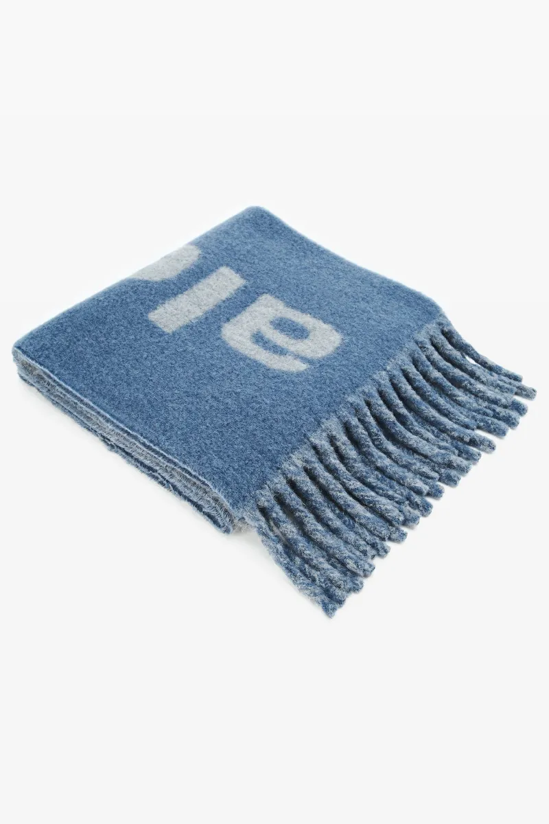 Jacquard Logo Scarf in Alpaca-Wool Blend